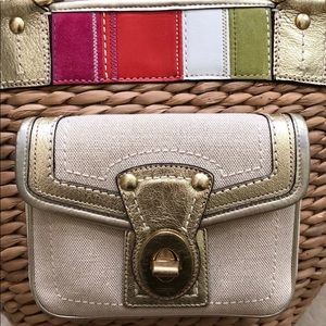 Augustine Multi Pinstripe Straw Basket Bag main image 0